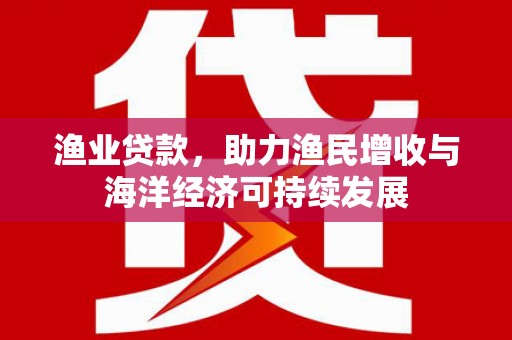 阳山渔业贷款，助力渔民增收与海洋经济可持续发展