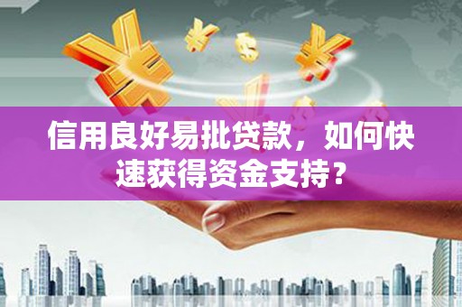 阳山信用良好易批贷款，如何快速获得资金支持？
