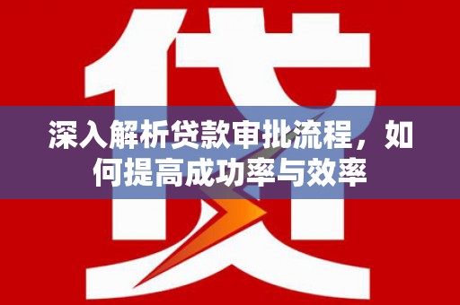 阳山深入解析贷款审批流程，如何提高成功率与效率