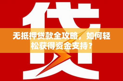 阳山无抵押贷款全攻略，如何轻松获得资金支持？