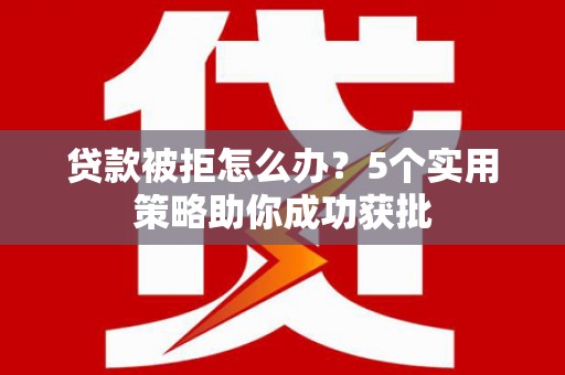 阳山贷款被拒怎么办？5个实用策略助你成功获批