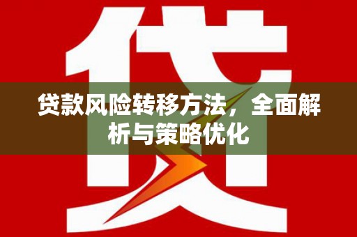 阳山贷款风险转移方法，全面解析与策略优化