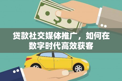 阳山贷款社交媒体推广，如何在数字时代高效获客