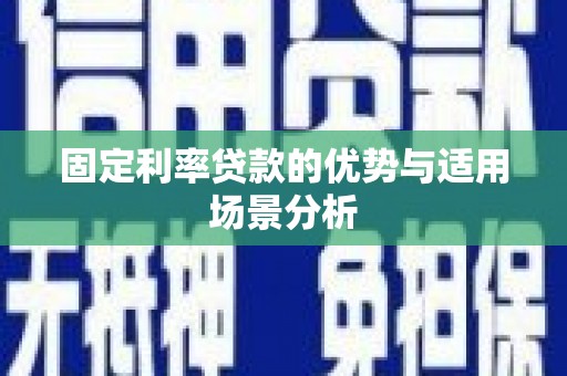 阳山固定利率贷款的优势与适用场景分析