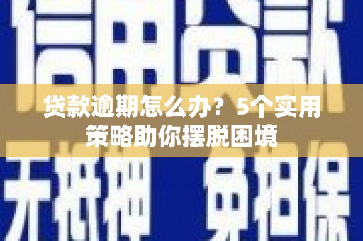 阳山贷款逾期怎么办？5个实用策略助你摆脱困境