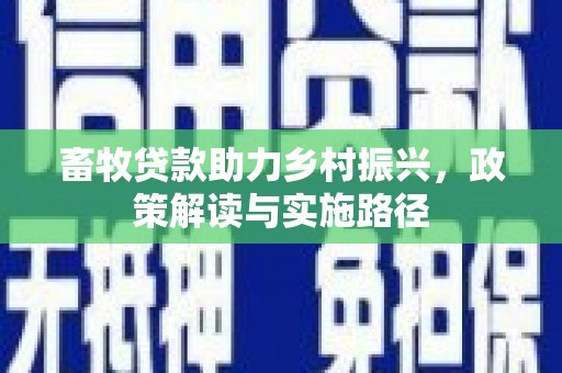 阳山畜牧贷款助力乡村振兴，政策解读与实施路径