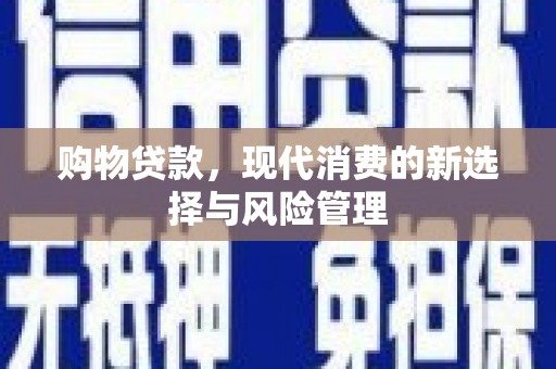 阳山购物贷款，现代消费的新选择与风险管理