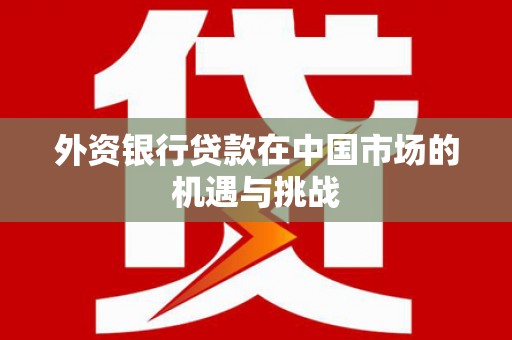 阳山外资银行贷款在中国市场的机遇与挑战