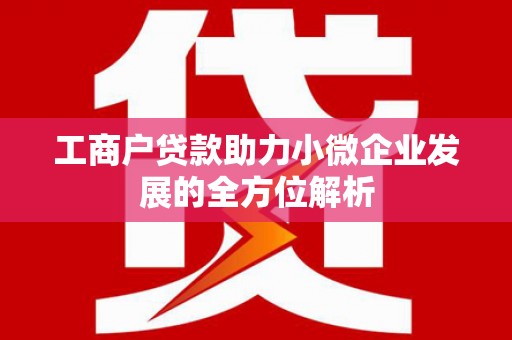 阳山工商户贷款助力小微企业发展的全方位解析