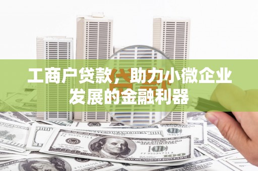阳山工商户贷款，助力小微企业发展的金融利器