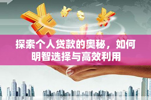 阳山探索个人贷款的奥秘，如何明智选择与高效利用