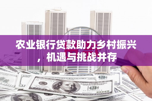 阳山农业银行贷款助力乡村振兴，机遇与挑战并存