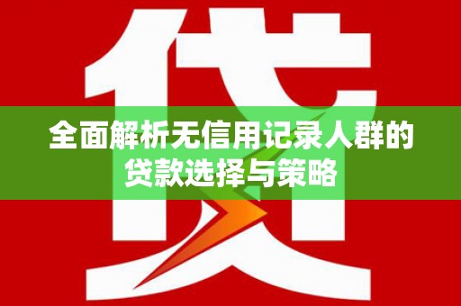 阳山全面解析无信用记录人群的贷款选择与策略