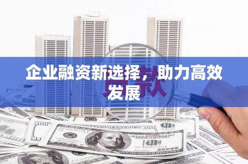 阳山企业融资新选择，助力高效发展