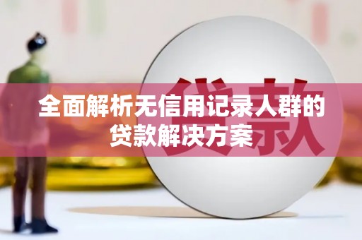 阳山全面解析无信用记录人群的贷款解决方案